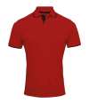 PR618 Premier Contrast Coolchecker® Piqué Polo Shirt Black / Red colour image